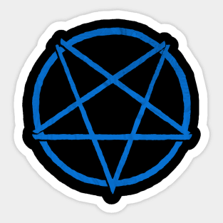 Baphomet Blue Satanic Pentagram | Hail Satan Sticker